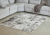 Elite Furniture Outlet - Ashley Furniture - Langwell Rug - 10' x 14' Rug / Black/Gray/White - R406780