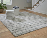 Elite Furniture Outlet - Ashley Furniture - Laddway Rug - 8' x 10' Rug / Cream/Green - R406881
