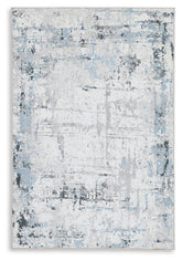 Elite Furniture Outlet - Ashley Furniture - Emertonly Rug - 8' x 10' Washable Rug / Blue/White/Gray - R406981