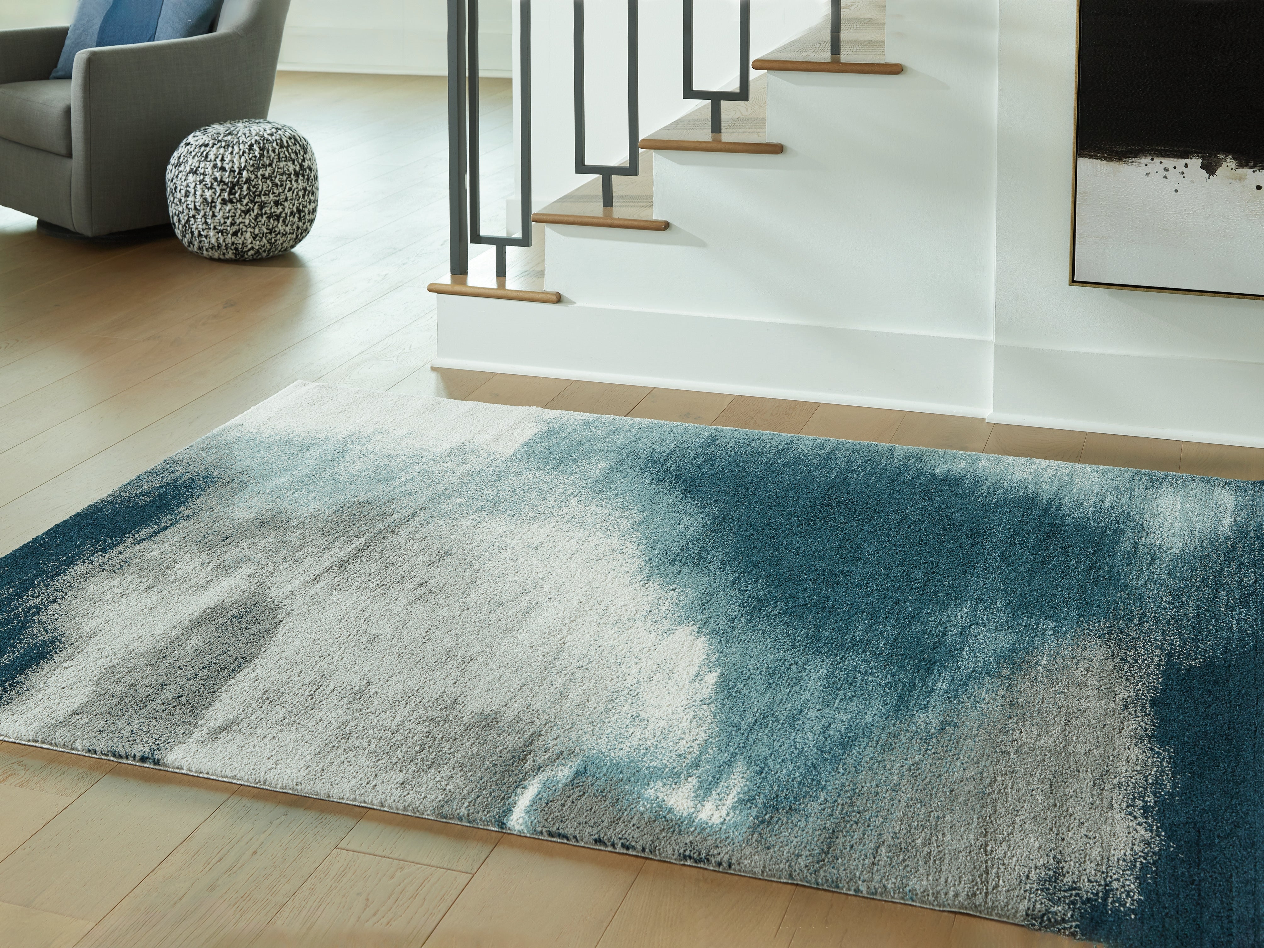 Elite Furniture Outlet - Ashley Furniture - Brentward Rug - 8' x 10' Rug / Blue/Gray/Ivory - R407081