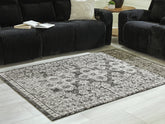 Elite Furniture Outlet - Ashley Furniture - Glennisman Rug - Medium Rug / Black/Gray/Ivory - R407272