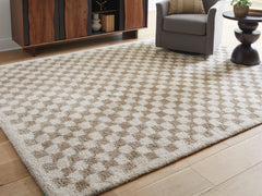 Elite Furniture Outlet - Ashley Furniture - Karamen Rug - Large Rug / Taupe/Ivory - R407341