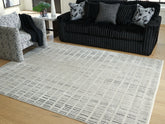 Elite Furniture Outlet - Ashley Furniture - Turinwith Rug - 7'10" x 9'10" Area Rug / Ivory/Black - R407551