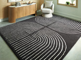 Elite Furniture Outlet - Ashley Furniture - Eldonmore Rug - 7'8" x 10' Area Rug / Black/Ivory - R407571