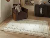 Elite Furniture Outlet - Ashley Furniture - Dot Rug - 7'8" x 10' Area Rug / Cream/Brown/Taupe - R407651