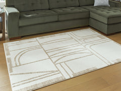 Elite Furniture Outlet - Ashley Furniture - Farongrove Rug - 5'3" x 7' Area Rug / Ivory/Beige - R407672