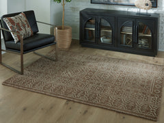Elite Furniture Outlet - Ashley Furniture - Merrittman Rug - 7'8" x 10' Area Rug / Brown/Ivory - R407701