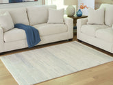 Elite Furniture Outlet - Ashley Furniture - Genemost Rug - 7'8" x 10' Area Rug / Ivory/Blue - R407841