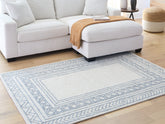 Elite Furniture Outlet - Ashley Furniture - Azelhurst Rug - 7'8" x 10' Area Rug / Blue/Ivory/Gray - R407851