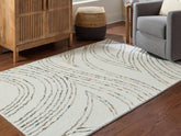 Elite Furniture Outlet - Ashley Furniture - Deenbury Rug - 5' x 7' Area Rug / Ivory/Green/Brown - R407862