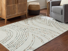 Elite Furniture Outlet - Ashley Furniture - Deenbury Rug - 5' x 7' Area Rug / Ivory/Green/Brown - R407862
