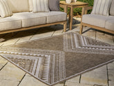 Elite Furniture Outlet - Ashley Furniture - Dunsler Rug - 8' x 10' Rug / Brown/Cream - R900011