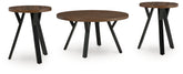 Elite Furniture Outlet - Ashley Furniture - Elbrynn Table (Set of 3) - Occasional Table Set (3/CN) / Brown/Black - T153-13