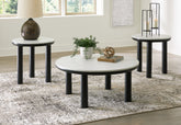 Elite Furniture Outlet - Ashley Furniture - Xandrum Table (Set of 3) - Occasional Table Set (3/CN) / Black/White - T159-13