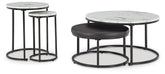 Elite Furniture Outlet - Ashley Furniture - Jusmour Table (Set of 4) - Occasional Nesting TBL (4/CN) / Black/White - T161-14