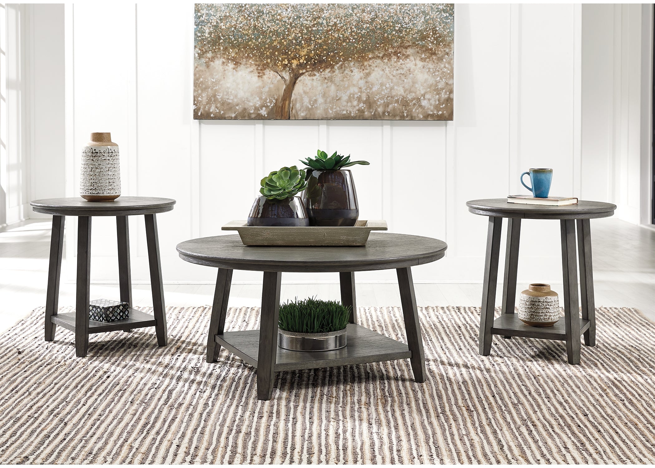 Elite Furniture Outlet - Ashley Furniture - Caitbrook Table (Set of 3) - Occasional Table Set (3/CN) / Gray - T188-13