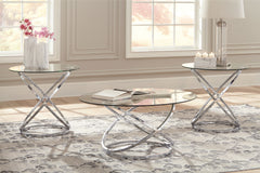 Elite Furniture Outlet - Ashley Furniture - Hollynyx Table (Set of 3) - Occasional Table Set (3/CN) / Chrome Finish - T270-13