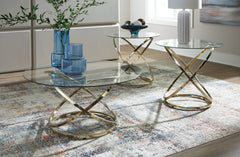 Elite Furniture Outlet - Ashley Furniture - Crimonti Table (Set of 3) - Occasional Table Set (3/CN) / Champagne - T273-13