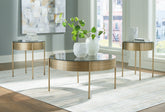 Elite Furniture Outlet - Ashley Furniture - Jettaya Table (Set of 3) - Occasional Table Set (3/CN) / Brushed Brass - T285-13