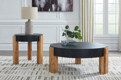 Elite Furniture Outlet - Ashley Furniture - Breenmore Table (Set of 2) - Occasional Table Set (Set of 2) / Black/Natural - T322-12