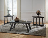 Elite Furniture Outlet - Ashley Furniture - Noorbrook Table (Set of 3) - Occasional Table Set (3/CN) / Black/Pewter - T351-13