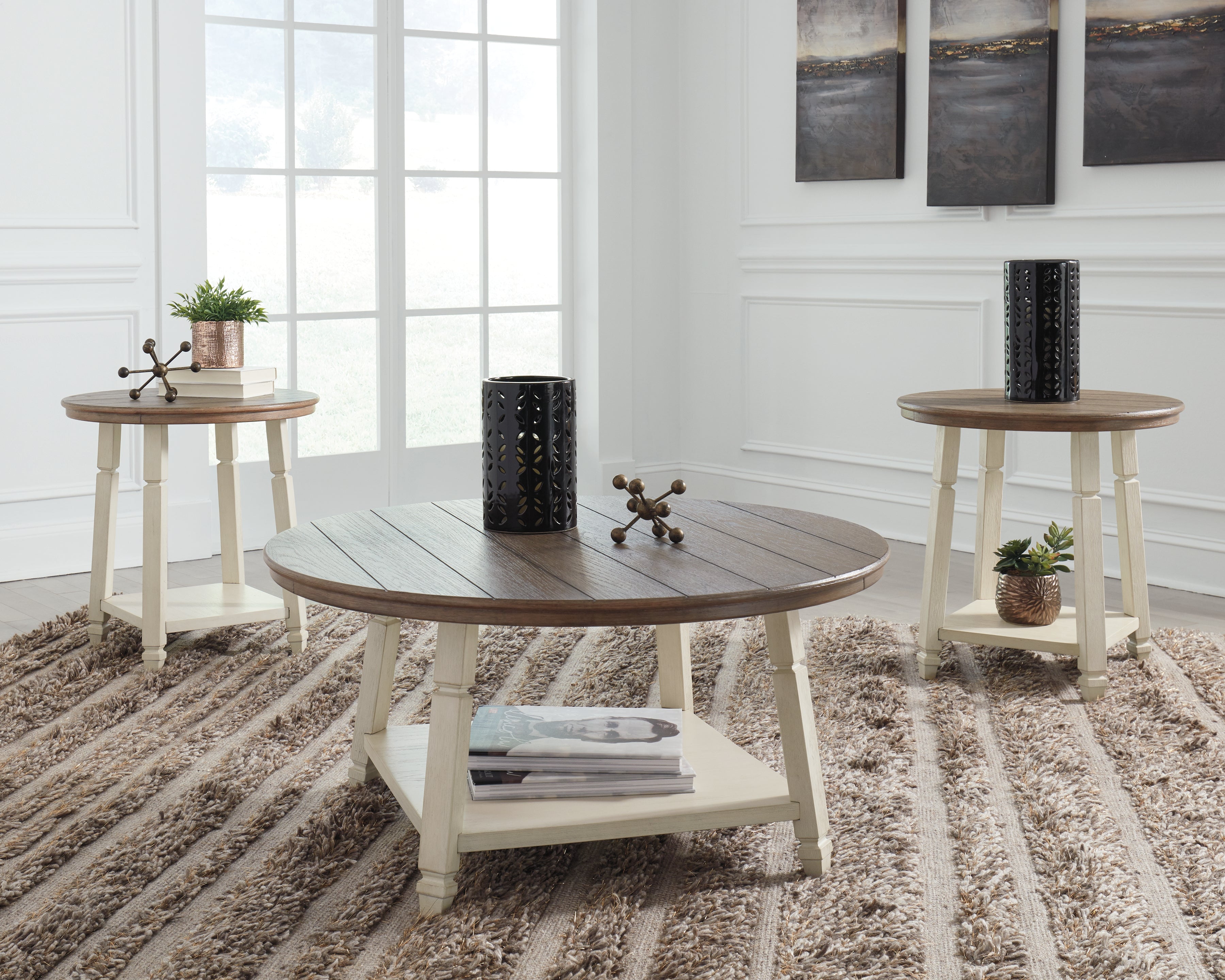 Elite Furniture Outlet - Ashley Furniture - Bolanbrook Table (Set of 3) - Occasional Table Set (3/CN) / Two-tone - T377-13