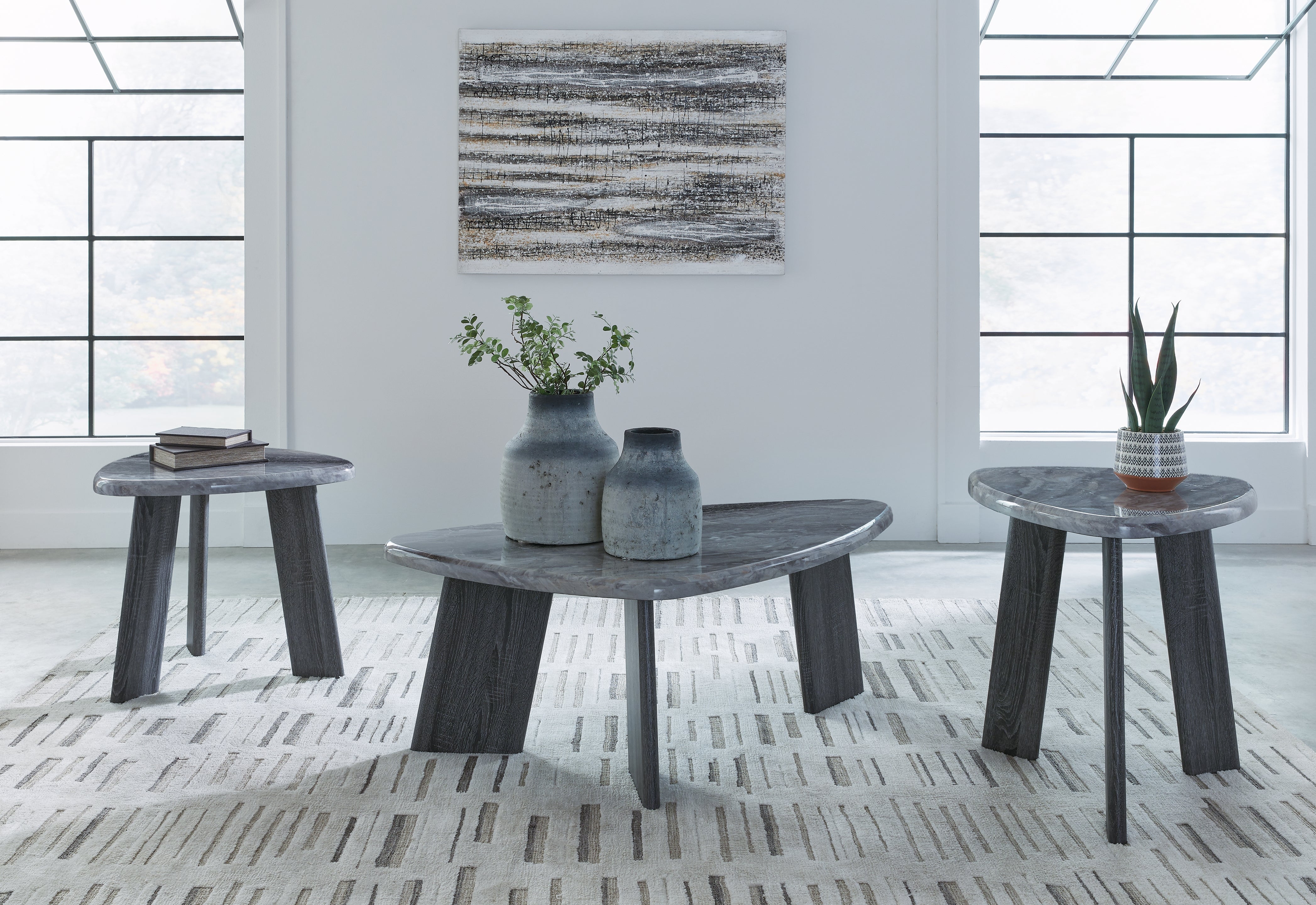 Elite Furniture Outlet - Ashley Furniture - Bluebond Table (Set of 3) - Occasional Table Set (3/CN) / Gray - T390-13