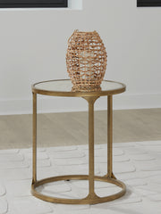 Elite Furniture Outlet - Ashley Furniture - Korajane End Table - Round End Table / Antique Gold - T399-6