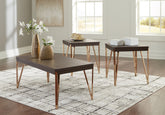 Elite Furniture Outlet - Ashley Furniture - Bandyn Table (Set of 3) - Occasional Table Set (3/CN) / Brown/Champagne - T404-13