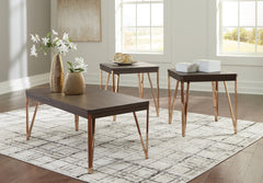Elite Furniture Outlet - Ashley Furniture - Bandyn Table (Set of 3) - Occasional Table Set (3/CN) / Brown/Champagne - T404-13