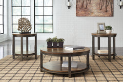 Elite Furniture Outlet - Ashley Furniture - Roybeck Table (Set of 3) - Occasional Table Set (3/CN) / Light Brown/Bronze - T411-13