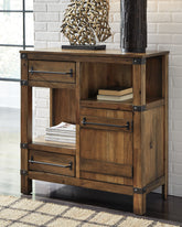 Elite Furniture Outlet - Ashley Furniture - Roybeck Accent Cabinet - Accent Cabinet / Light Brown/Bronze - T411-40