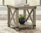 Elite Furniture Outlet - Ashley Furniture - Aldwin End Table - Rectangular End Table / Gray - T457-3