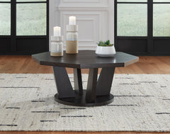 Elite Furniture Outlet - Ashley Furniture - Chasinfield Coffee Table - Octagon Cocktail Table / Dark Brown - T458-8
