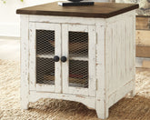Elite Furniture Outlet - Ashley Furniture - Wystfield End Table - Rectangular End Table / White/Brown - T459-3