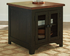 Elite Furniture Outlet - Ashley Furniture - Valebeck End Table - Rectangular End Table / Black/Brown - T468-3