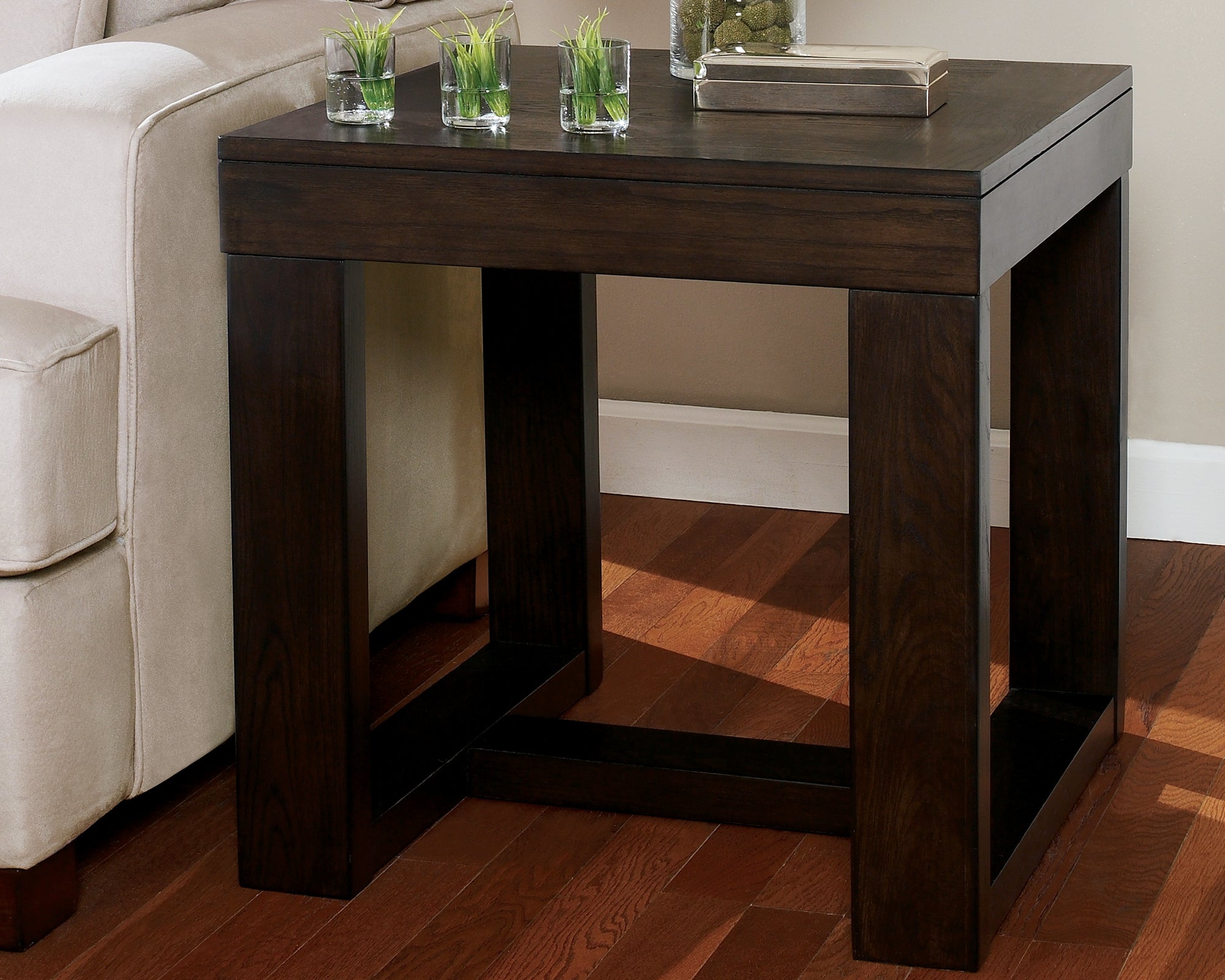 Elite Furniture Outlet - Ashley Furniture - Watson End Table - Square End Table / Dark Brown - T481-2