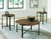 Elite Furniture Outlet - Ashley Furniture - Crosstrail Table (Set of 3) - Occasional Table Set (3/CN) / Brown - T483-13