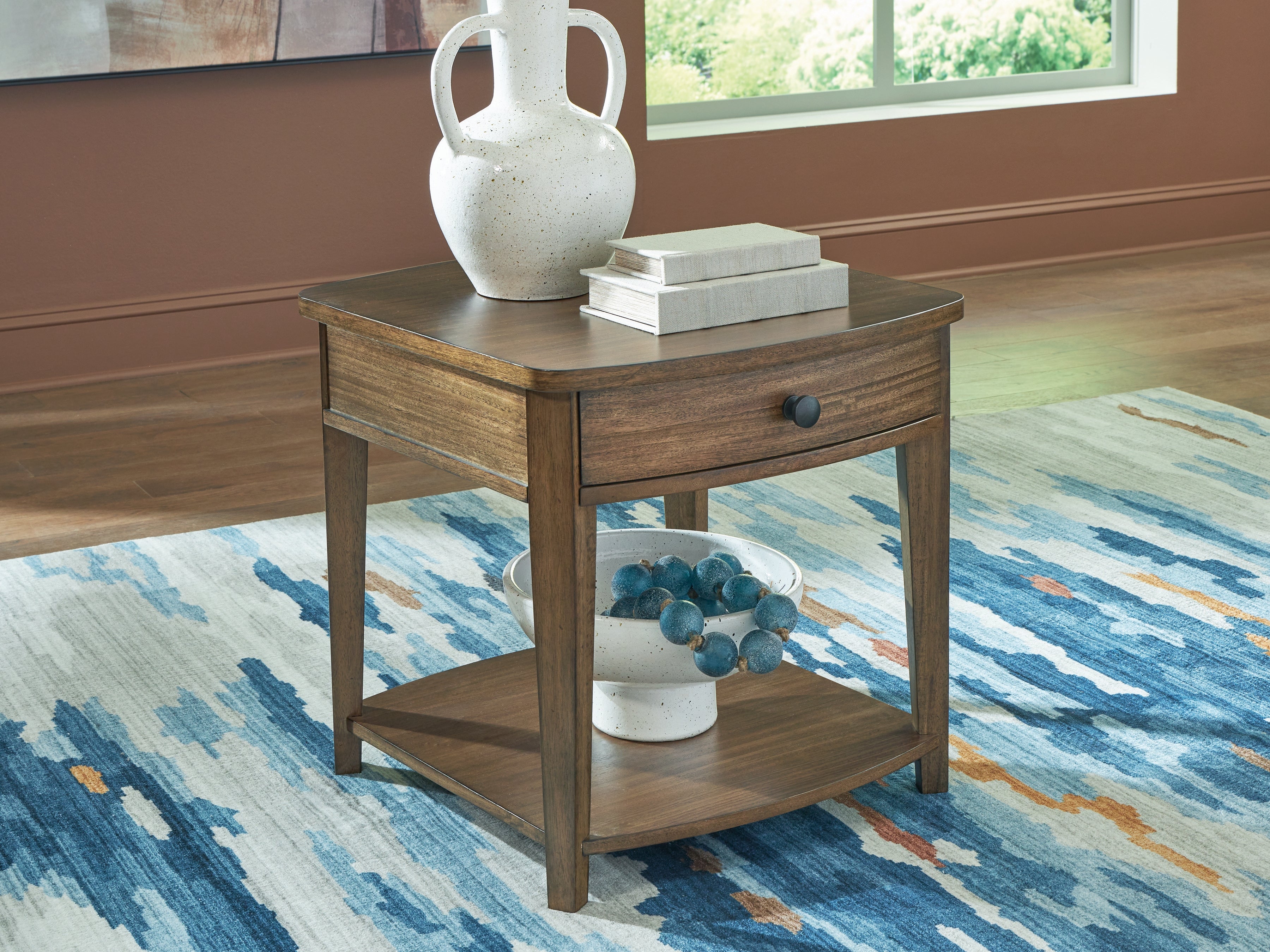 Elite Furniture Outlet - Ashley Furniture - Burkbyer End Table - Rectangular End Table / Brown - T513-3