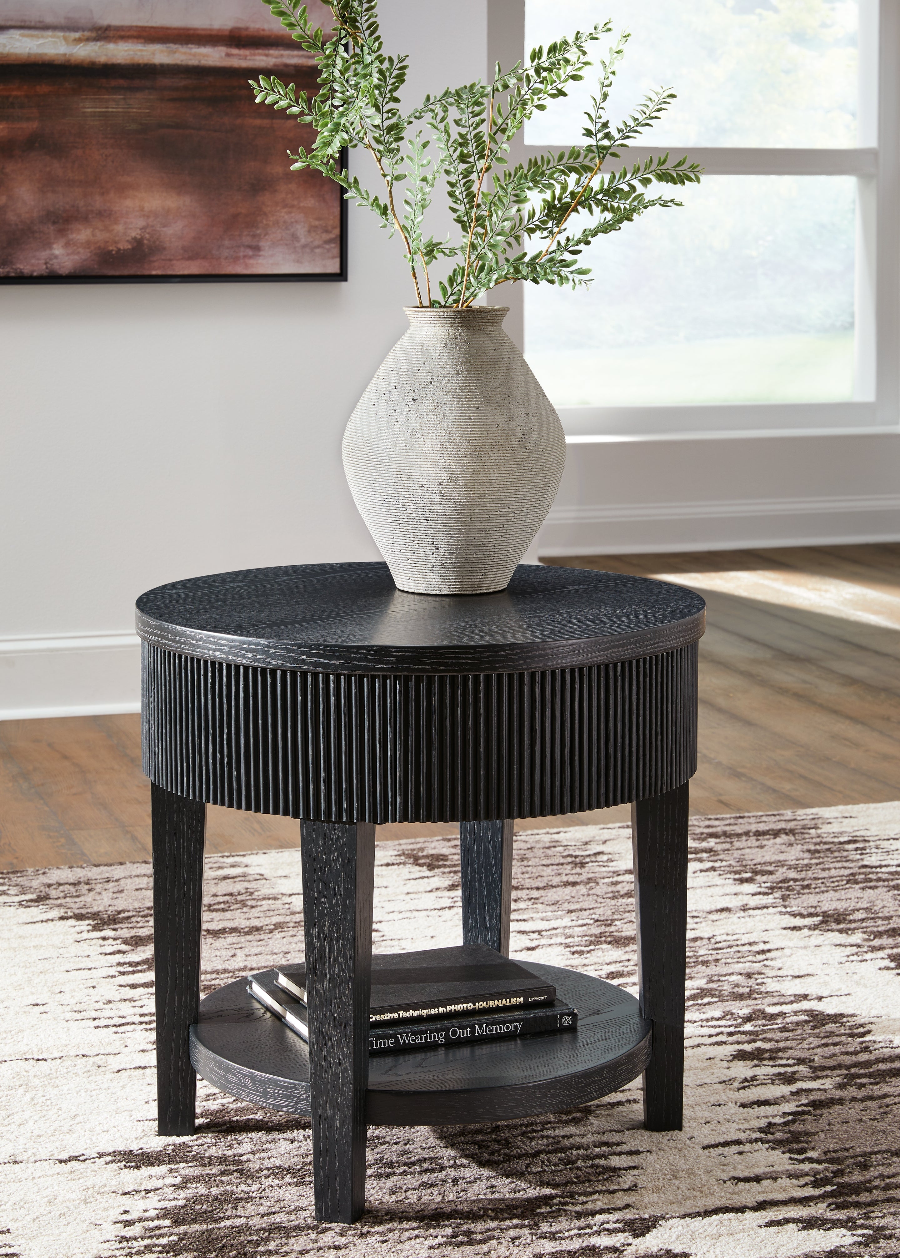 Elite Furniture Outlet - Ashley Furniture - Marstream End Table - Round End Table / Black - T551-6