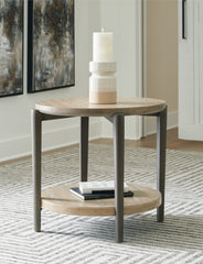 Elite Furniture Outlet - Ashley Furniture - Dyonton End Table - Round End Table / Light Grayish Brown - T574-6