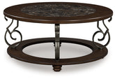 Elite Furniture Outlet - Ashley Furniture - Frallyn Coffee Table - Round Cocktail Table / Dark Brown - T623-8