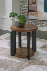 Elite Furniture Outlet - Ashley Furniture - Kraeburn End Table - Round End Table / Brown/Black - T624-6