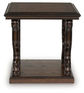 Elite Furniture Outlet - Ashley Furniture - Maylee End Table - Square End Table / Dark Brown - T647-2