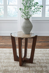 Elite Furniture Outlet - Ashley Furniture - Tanidore End Table - Round End Table / Warm Brown - T667-6