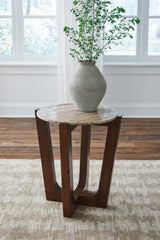 Elite Furniture Outlet - Ashley Furniture - Tanidore End Table - Round End Table / Warm Brown - T667-6