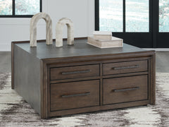 Elite Furniture Outlet - Ashley Furniture - Kallenny Coffee Table - Square Cocktail Table / Brown/Gray - T669-8