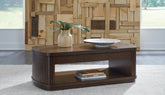 Elite Furniture Outlet - Ashley Furniture - Korestone Lift-Top Coffee Table - Lift Top Cocktail Table / Dark Brown - T679-9