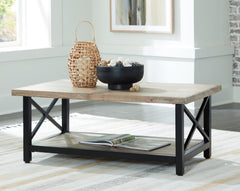 Elite Furniture Outlet - Ashley Furniture - Bristenfort Coffee Table - Rectangular Cocktail Table / Brown/Black - T685-1