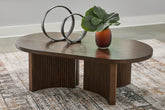 Elite Furniture Outlet - Ashley Furniture - Korestone Coffee Table - Rectangular Cocktail Table / Dark Brown - T438-1